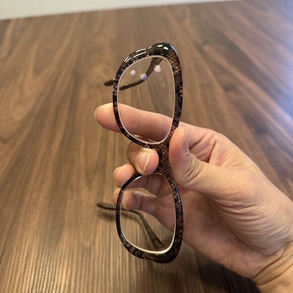 Valentino V2654 Black Pattern Cat Eye Women’s Eyeglass Frames 53-17-135 Italy